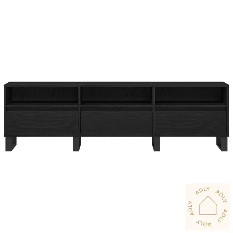 Tv-Benk Svart Eik 150X30X44,5 Cm Konstruert Tre