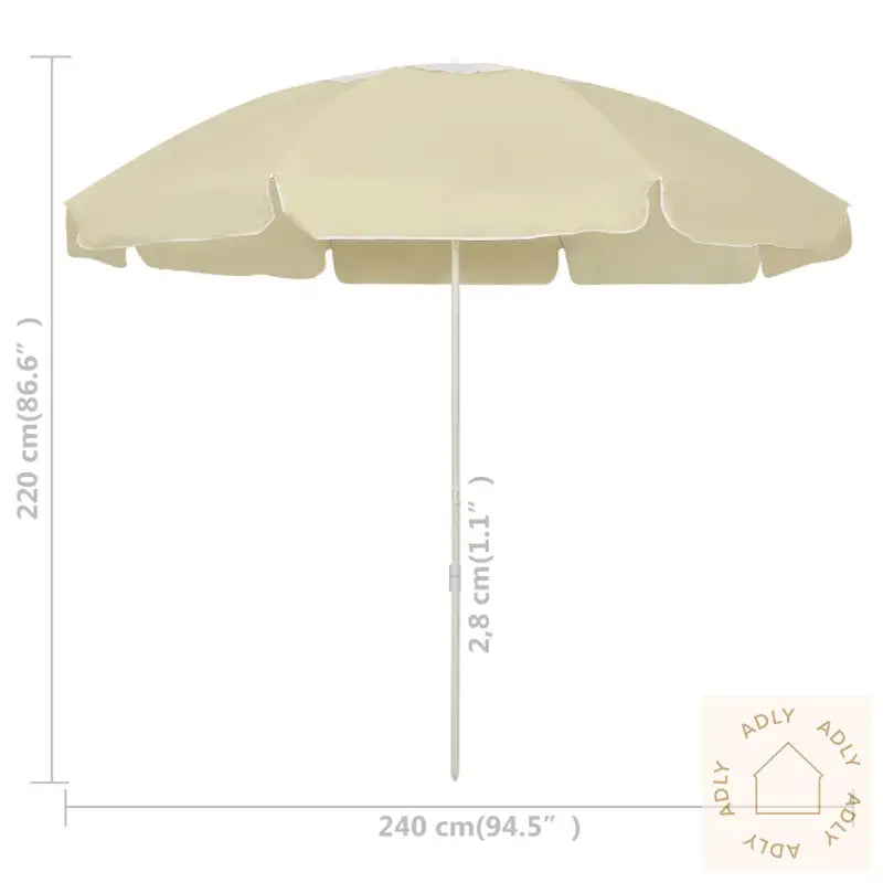 Strandparasoll Sandgul 240 Cm