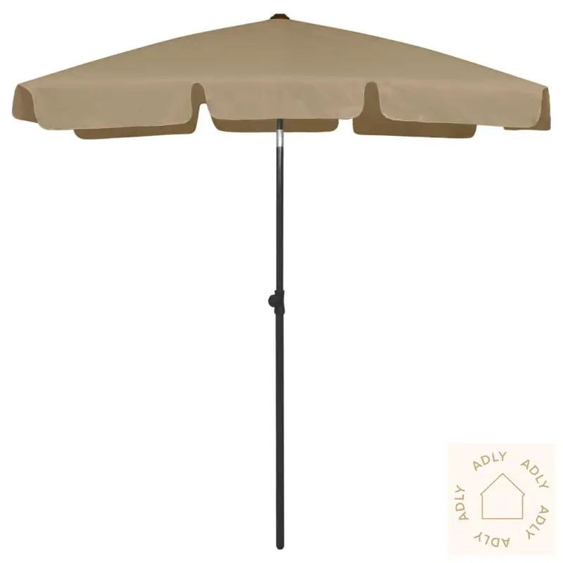 Strandparasoll Gråbrun 180X120 Cm