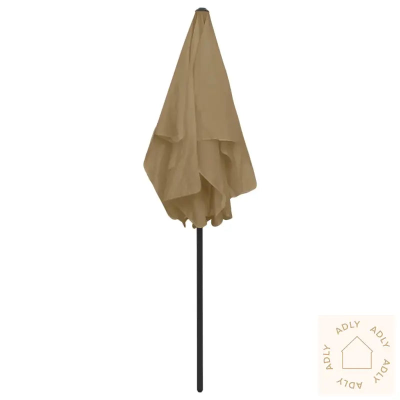 Strandparasoll Gråbrun 180X120 Cm