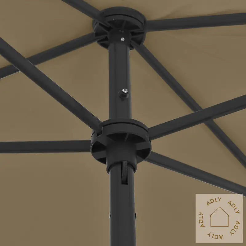 Strandparasoll Gråbrun 180X120 Cm