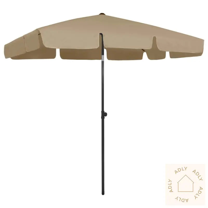 Strandparasoll Gråbrun 200X125 Cm