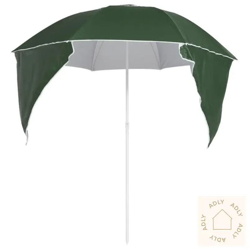 Strandparasoll Med Sidevegger Grønn 215 Cm