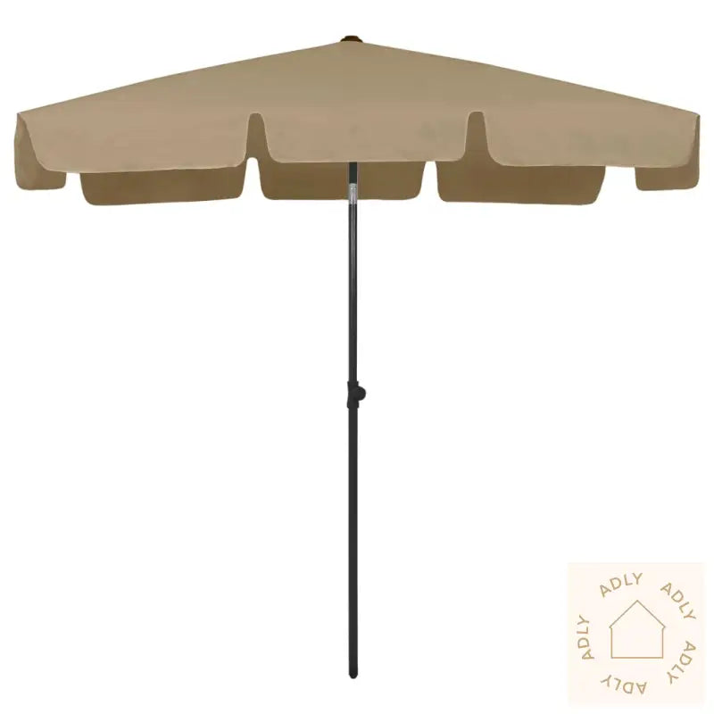 Strandparasoll Gråbrun 200X125 Cm