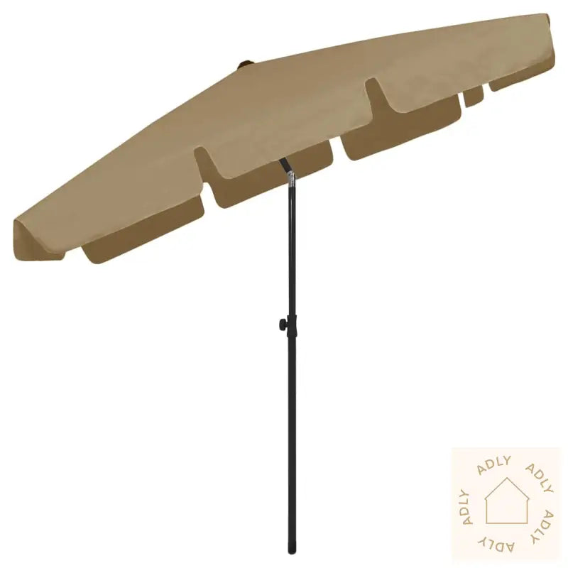 Strandparasoll Gråbrun 200X125 Cm