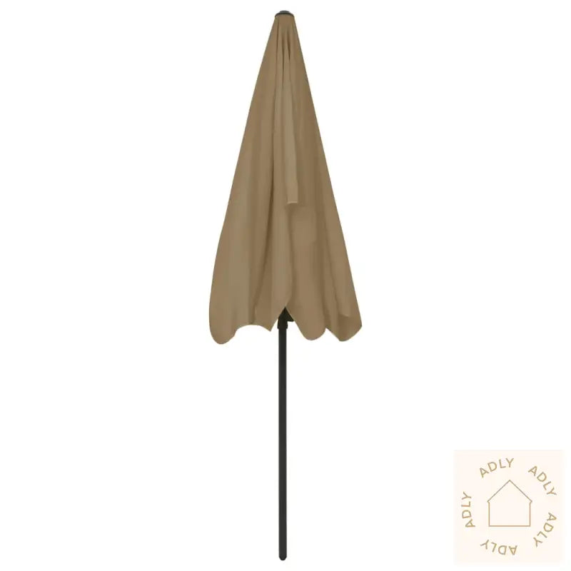 Strandparasoll Gråbrun 200X125 Cm