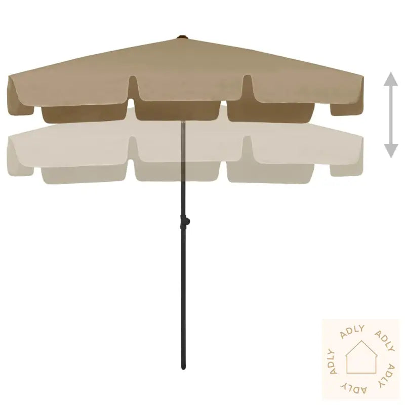 Strandparasoll Gråbrun 200X125 Cm