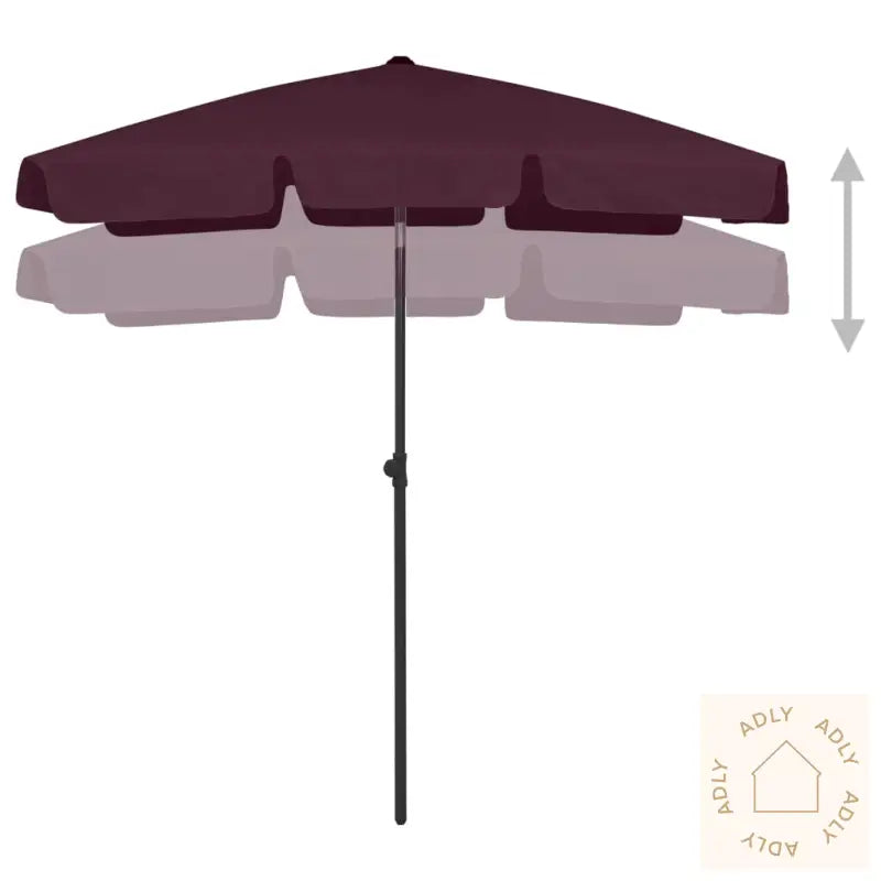 Strandparasoll Vinrød 180X120 Cm