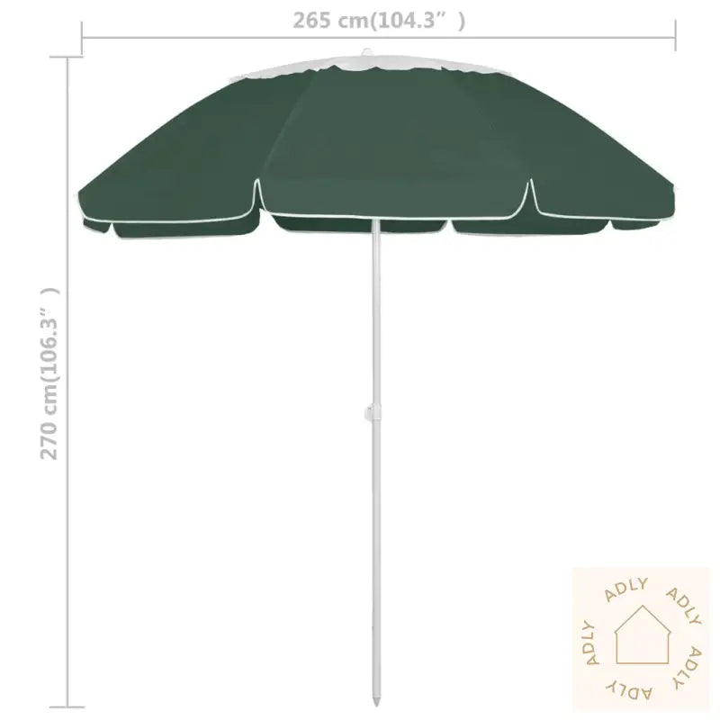 Strandparasoll Hawaii Grønn 300 Cm