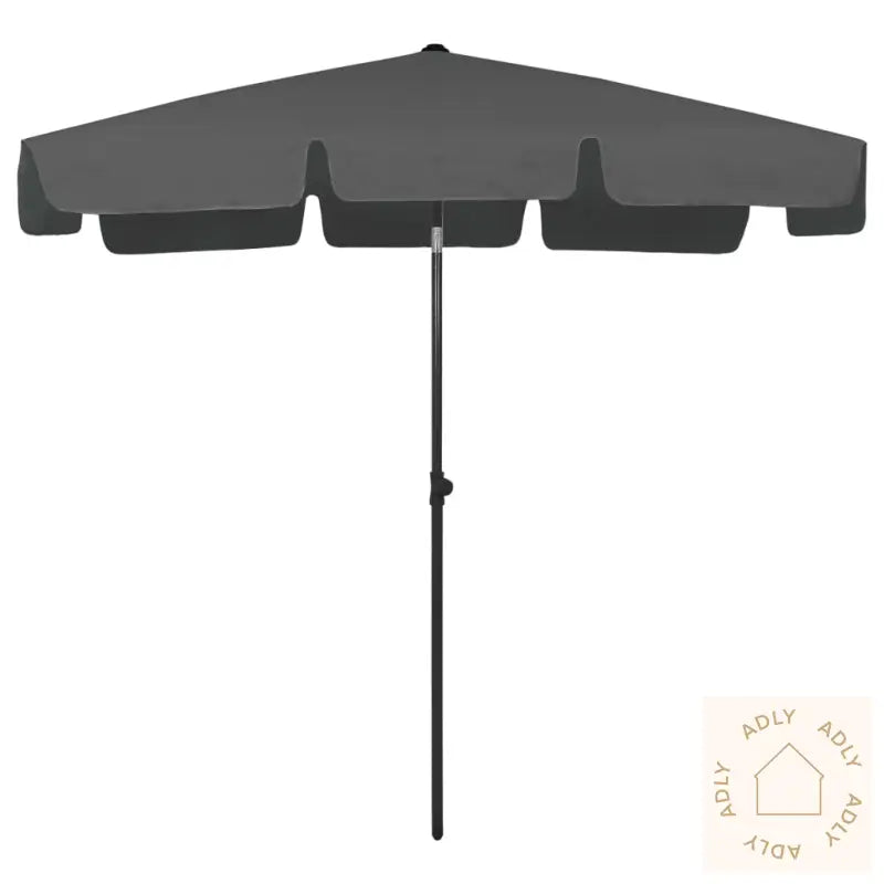 Strandparasoll Antrasitt 200X125 Cm