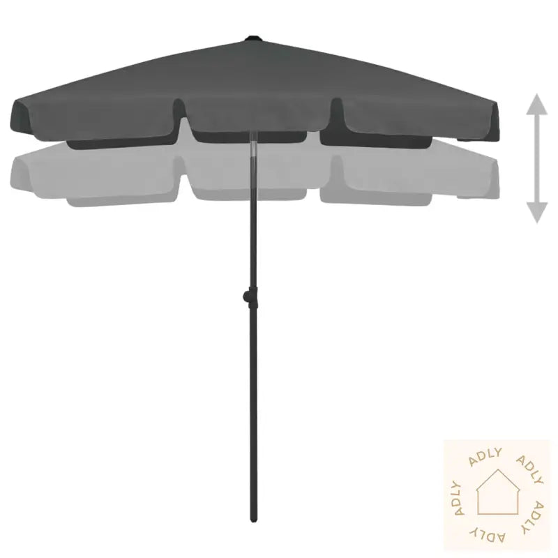 Strandparasoll Antrasitt 180X120 Cm