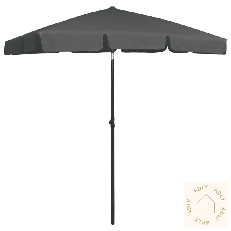 Strandparasoll Antrasitt 180X120 Cm