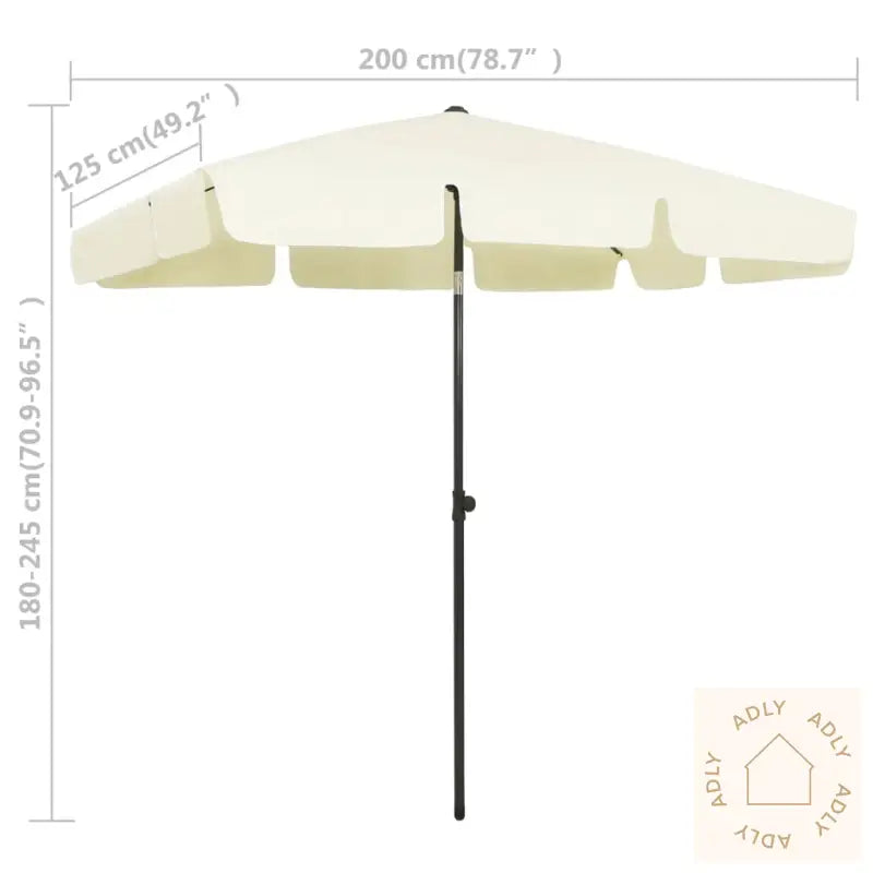 Strandparasoll Sandgul 200X125 Cm
