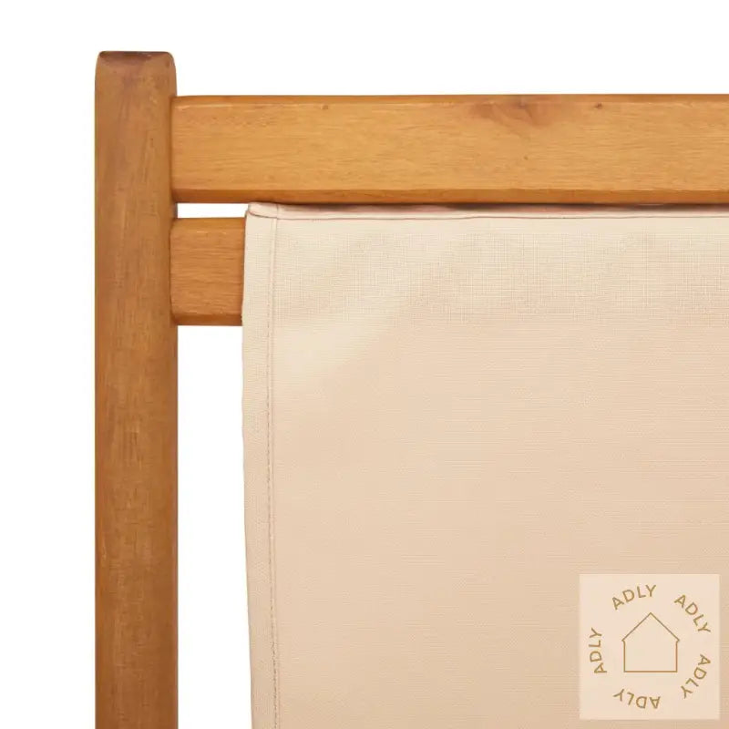 Sammenleggbar Strandstol Beige Heltre Eukalyptus Og Stoff