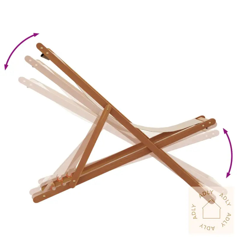 Sammenleggbar Strandstol Beige Heltre Eukalyptus Og Stoff