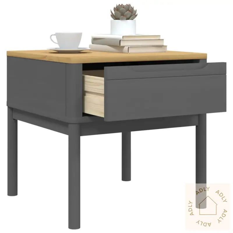 Lampebord Floro Grå 55X55X54 Cm Heltre Furu