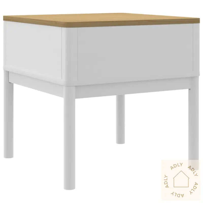 Lampebord Floro Hvit 55X55X54 Cm Heltre Furu
