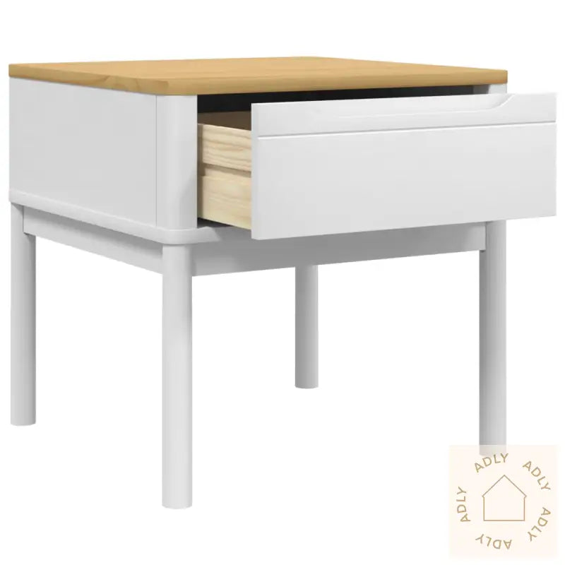 Lampebord Floro Hvit 55X55X54 Cm Heltre Furu