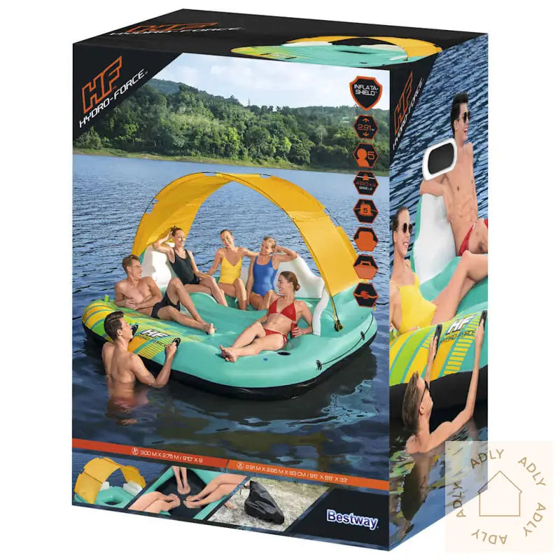 Bestway Oppblåsbar Øy 5 Personer Sunny Lounge 291X265X83 Cm