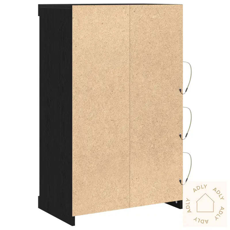 Sideboard Med Led-Lys Svart Eik 60,5X37X100 Cm