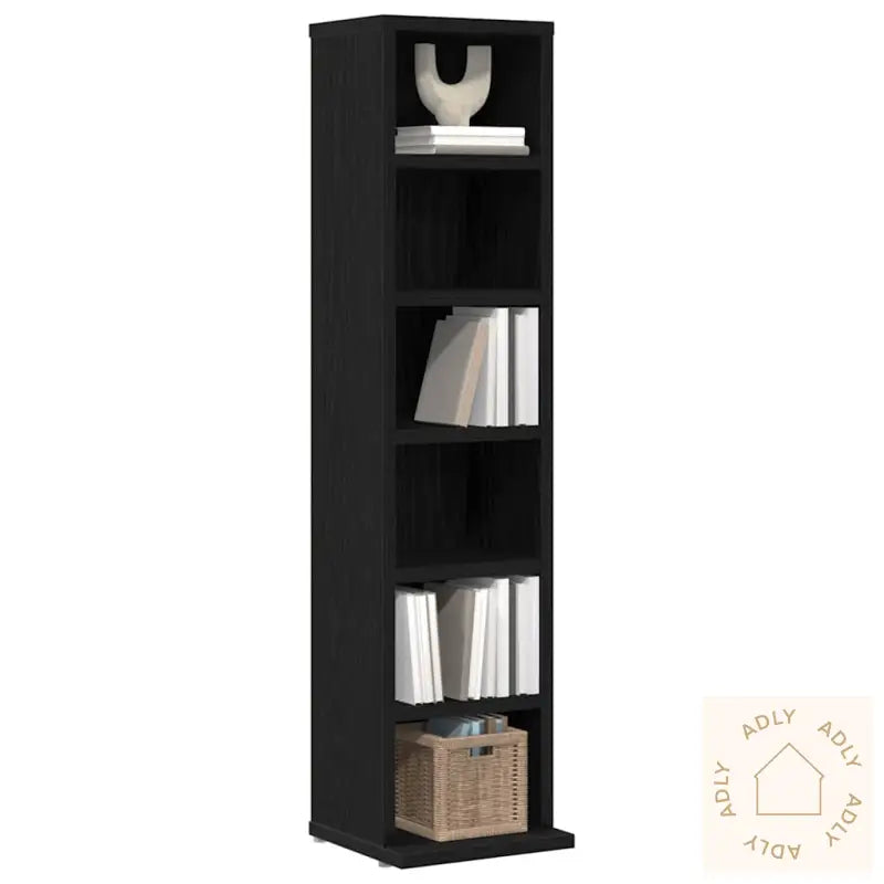 Cd-Skap Svart Eik 21X20X88 Cm Konstruert Tre