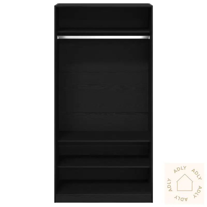 Garderobe I Svart Eik 100X50X200 Cm Laget Av Konstruert Tre