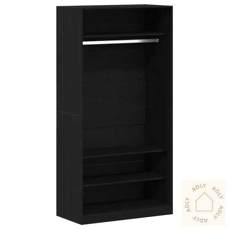 Garderobe I Svart Eik 100X50X200 Cm Laget Av Konstruert Tre