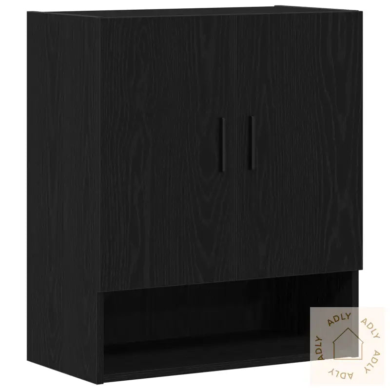 Veggskap I Svart Eik 60X31X70 Cm Laget Av Konstruert Tre