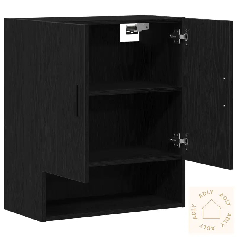 Veggskap I Svart Eik 60X31X70 Cm Laget Av Konstruert Tre