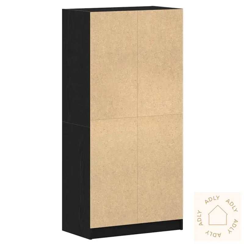 Høyskap Med Dører Svart Eik 68X37X142 Cm Konstruert Tre