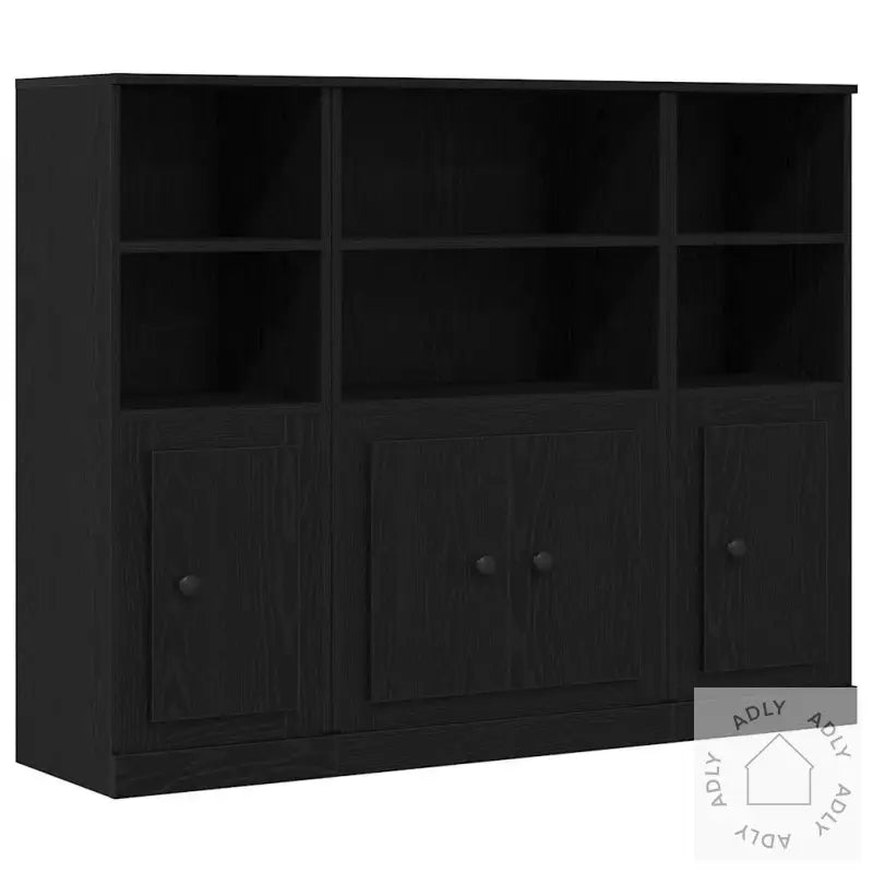 Høyboard Svart Eik 132X35,5X103,5 Cm Konstruert Tre