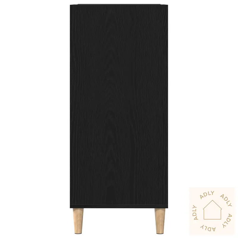 Record Cabinet Svart Eik 84,5X38X89 Cm Konstruert Tre