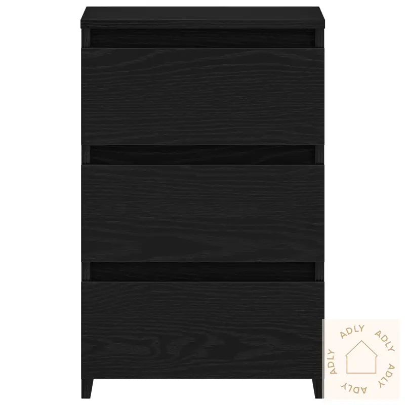 Nattbord I Svart Eik 40X35X62,5 Cm, Laget Av Konstruert Tre