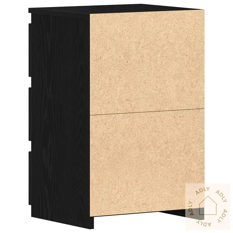 Nattbord I Svart Eik 40X35X62,5 Cm, Laget Av Konstruert Tre
