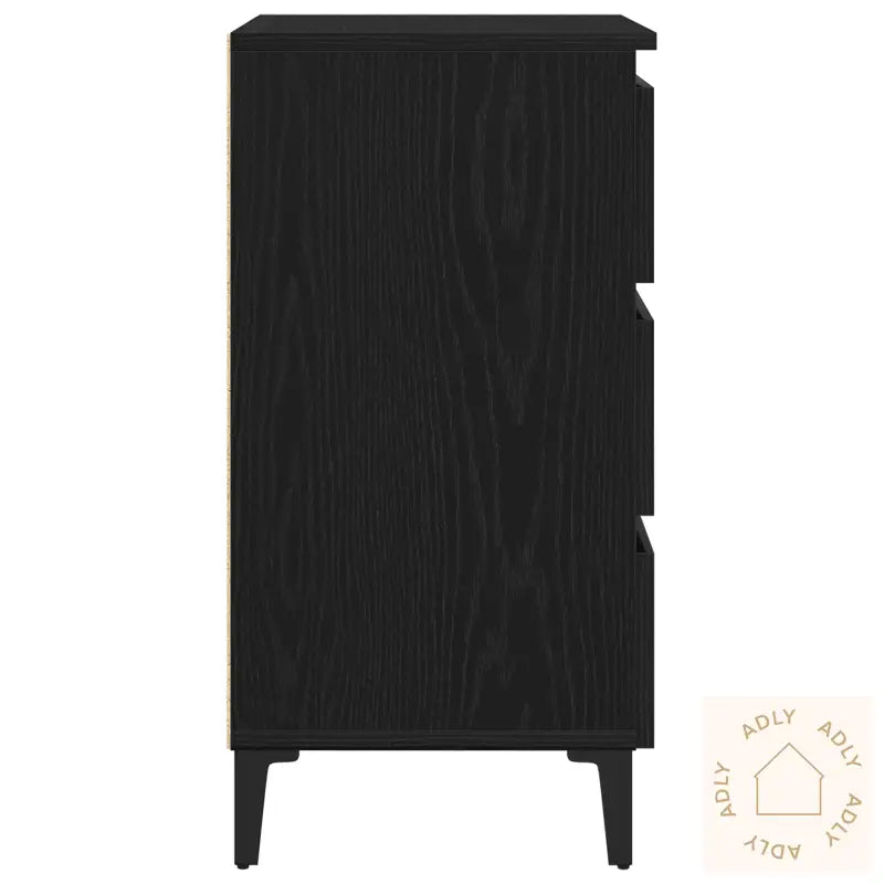 Nattbord Med Metallben Svart Eik 40X35X69 Cm