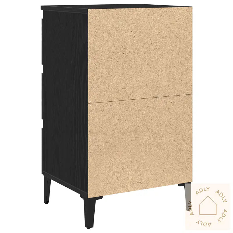 Nattbord Med Metallben Svart Eik 40X35X69 Cm