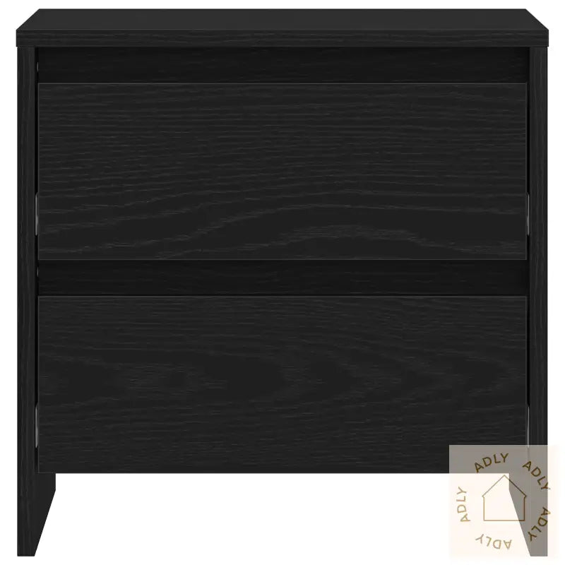 Nattbord 2 Stk Svart Eik 45X34X44,5 Cm Konstruert Tre