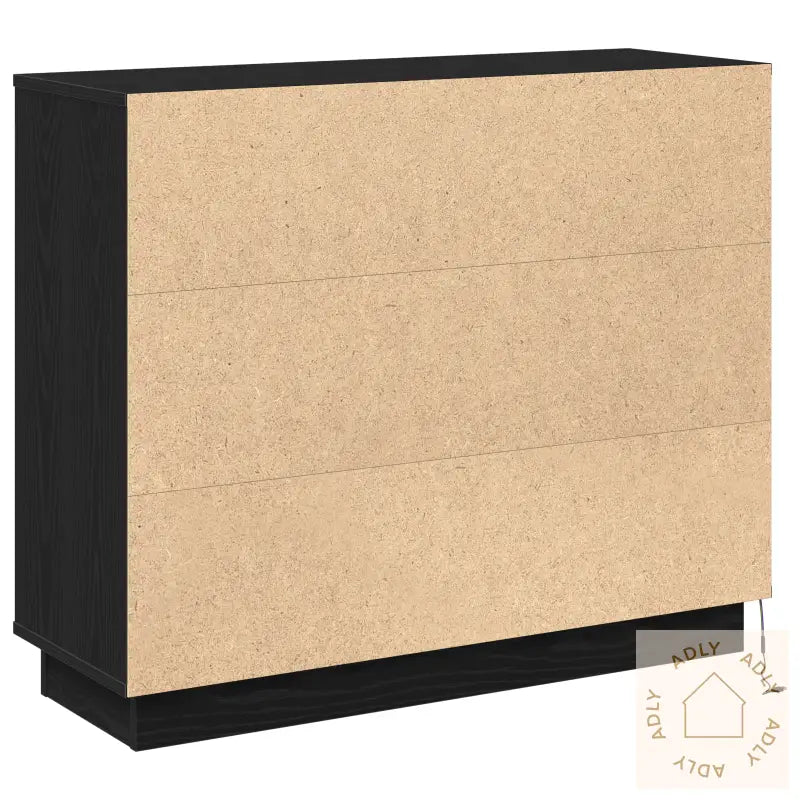 Sideboard Med Led Svart Eik 90X32X75 Cm Konstruert Tre