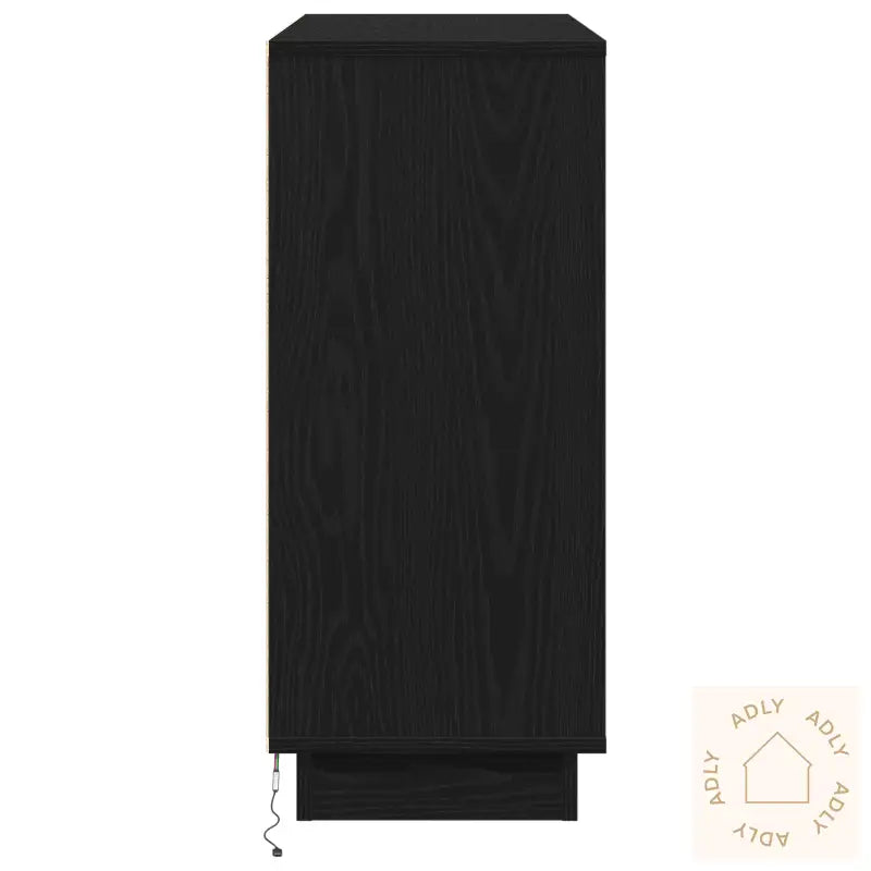 Sideboard Med Led Svart Eik 90X32X75 Cm Konstruert Tre