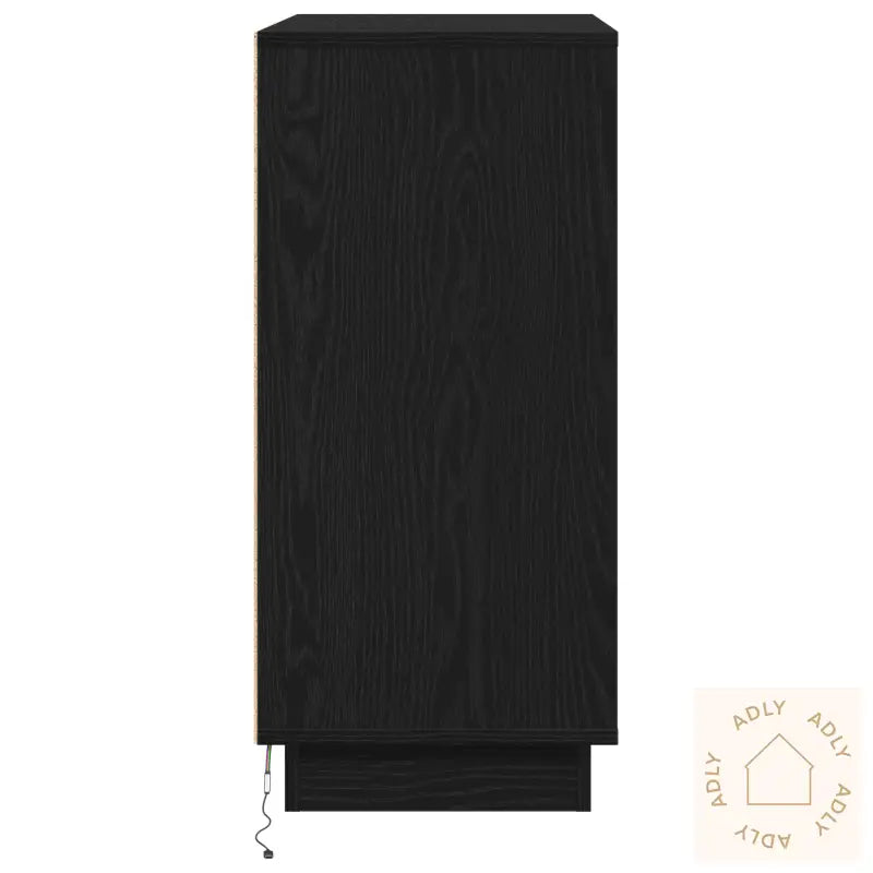 Skap Med Led Svart Eik 71X34,5X75 Cm Laget Av Tre