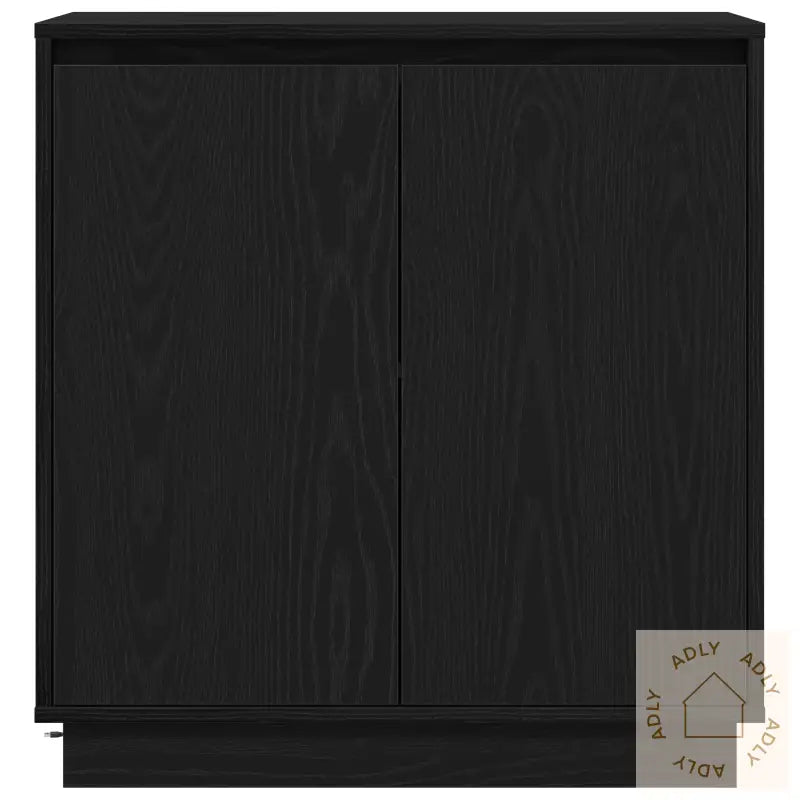 Skap Med Led Svart Eik 71X34,5X75 Cm Laget Av Tre