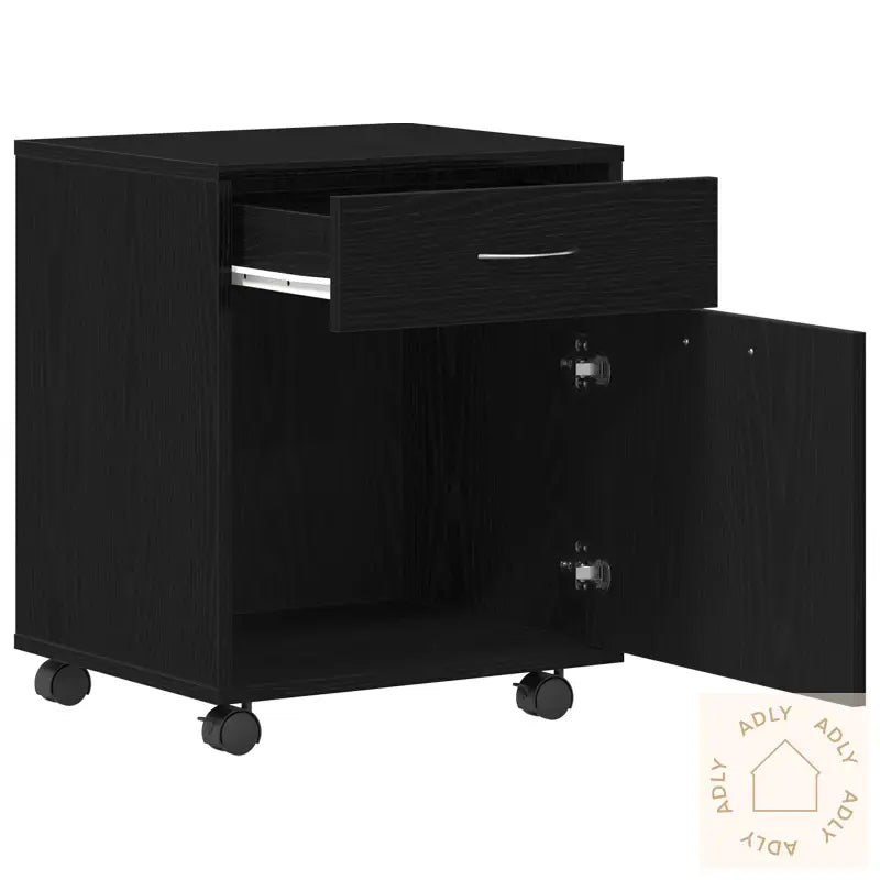 Rulleskap Svart Eik 45X38X54 Cm Laget Av Tre