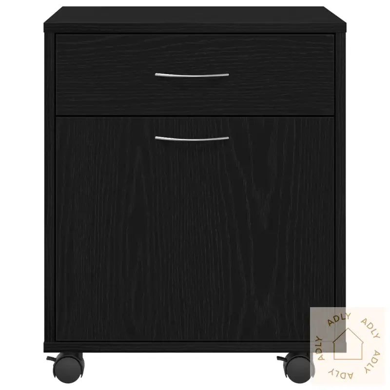 Rulleskap Svart Eik 45X38X54 Cm Laget Av Tre