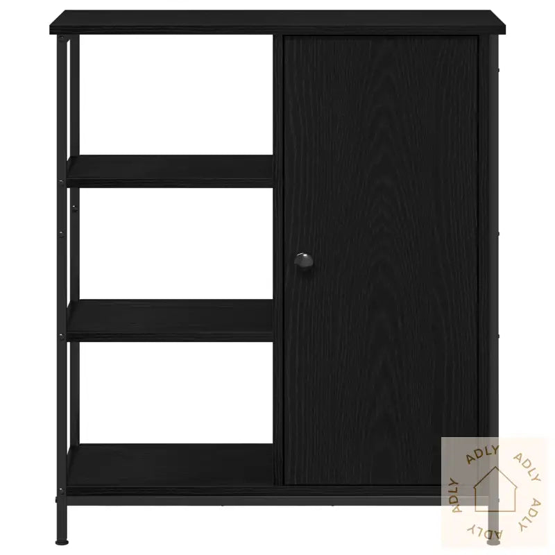Sideboard Svart Eik 70X30X80 Cm Konstruert Tre
