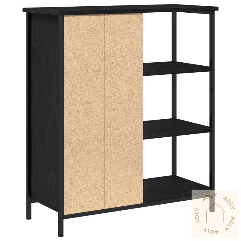 Sideboard Svart Eik 70X30X80 Cm Konstruert Tre