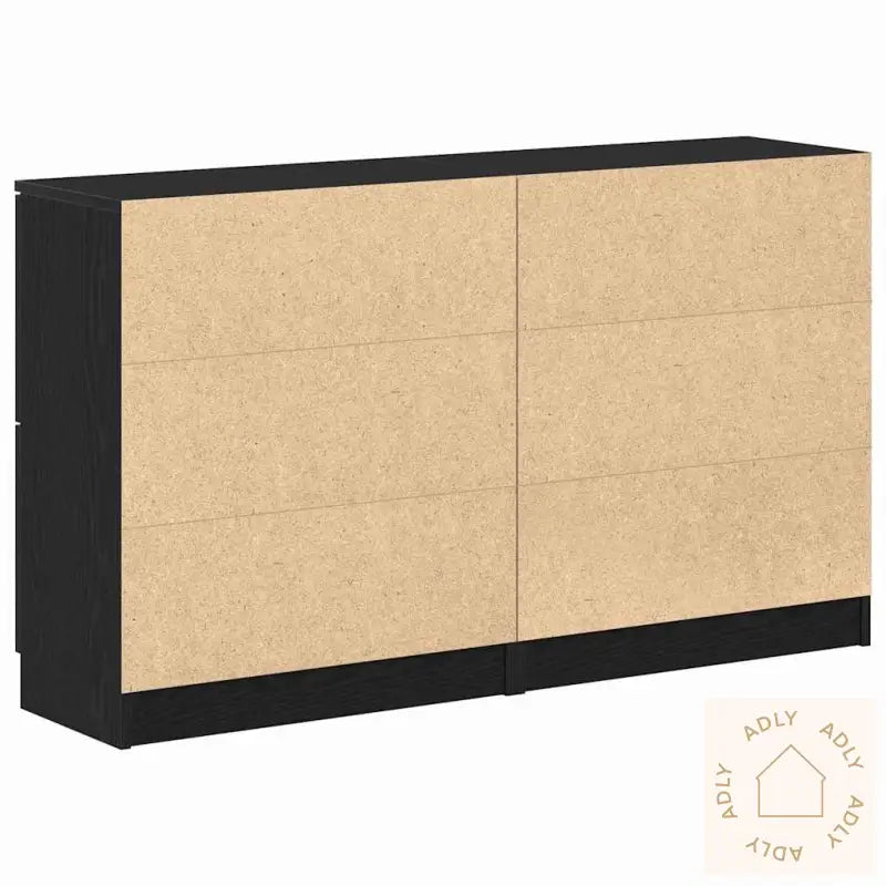 Skap 2 Stk Svart Eik 60X30X70 Cm Konstruert Tre