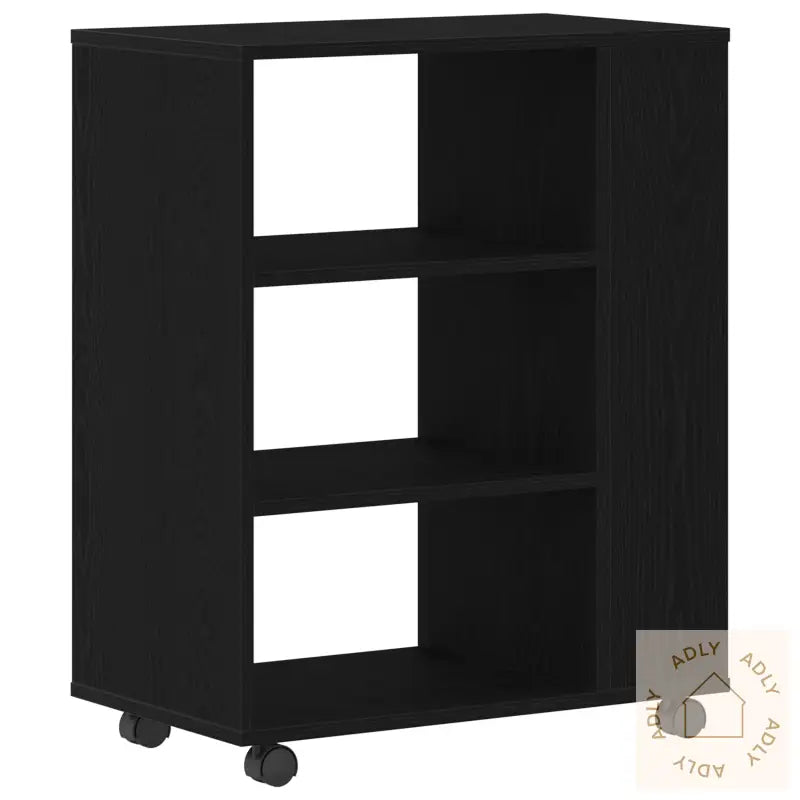 Rulleskap Svart Eik 60X35X75 Cm Laget Av Tre
