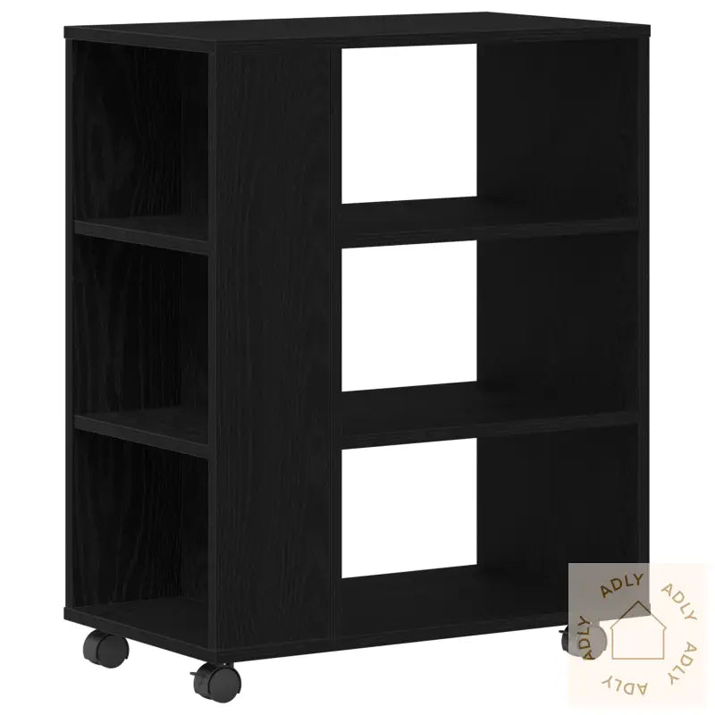Rulleskap Svart Eik 60X35X75 Cm Laget Av Tre