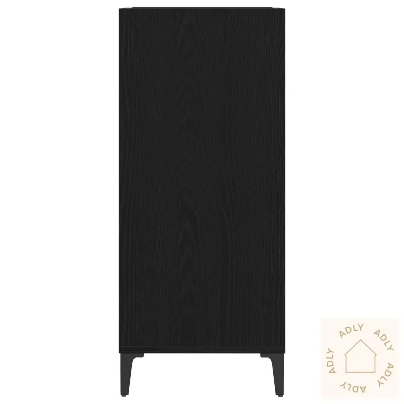 Record Cabinet Svart Eik 84,5X38X89 Cm Konstruert Tre