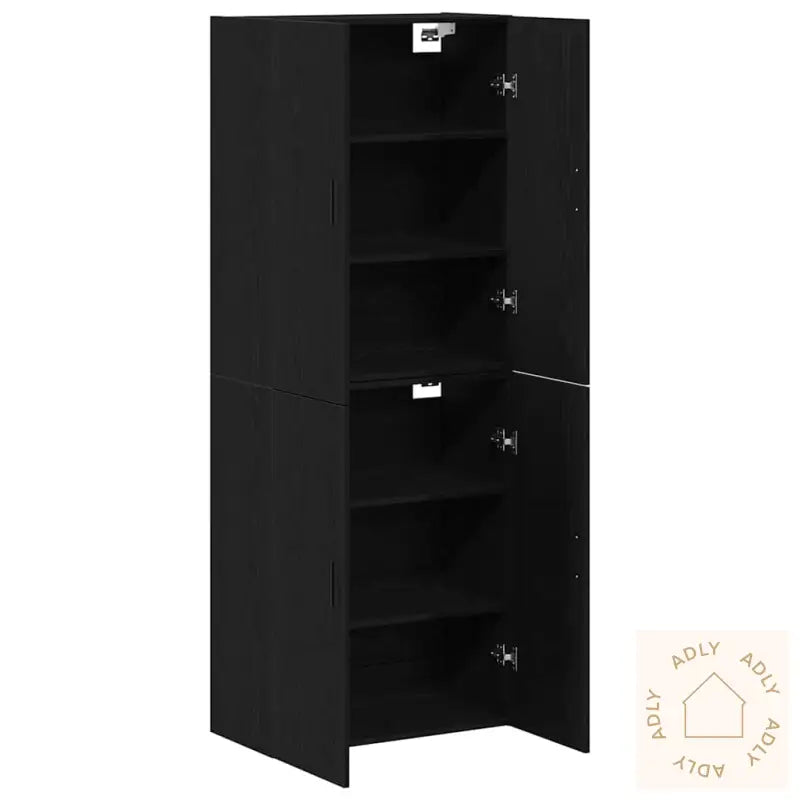 Skap, 2 Stk I Svart Eik, 69,5X34X180 Cm, Laget Av Konstruert Tre